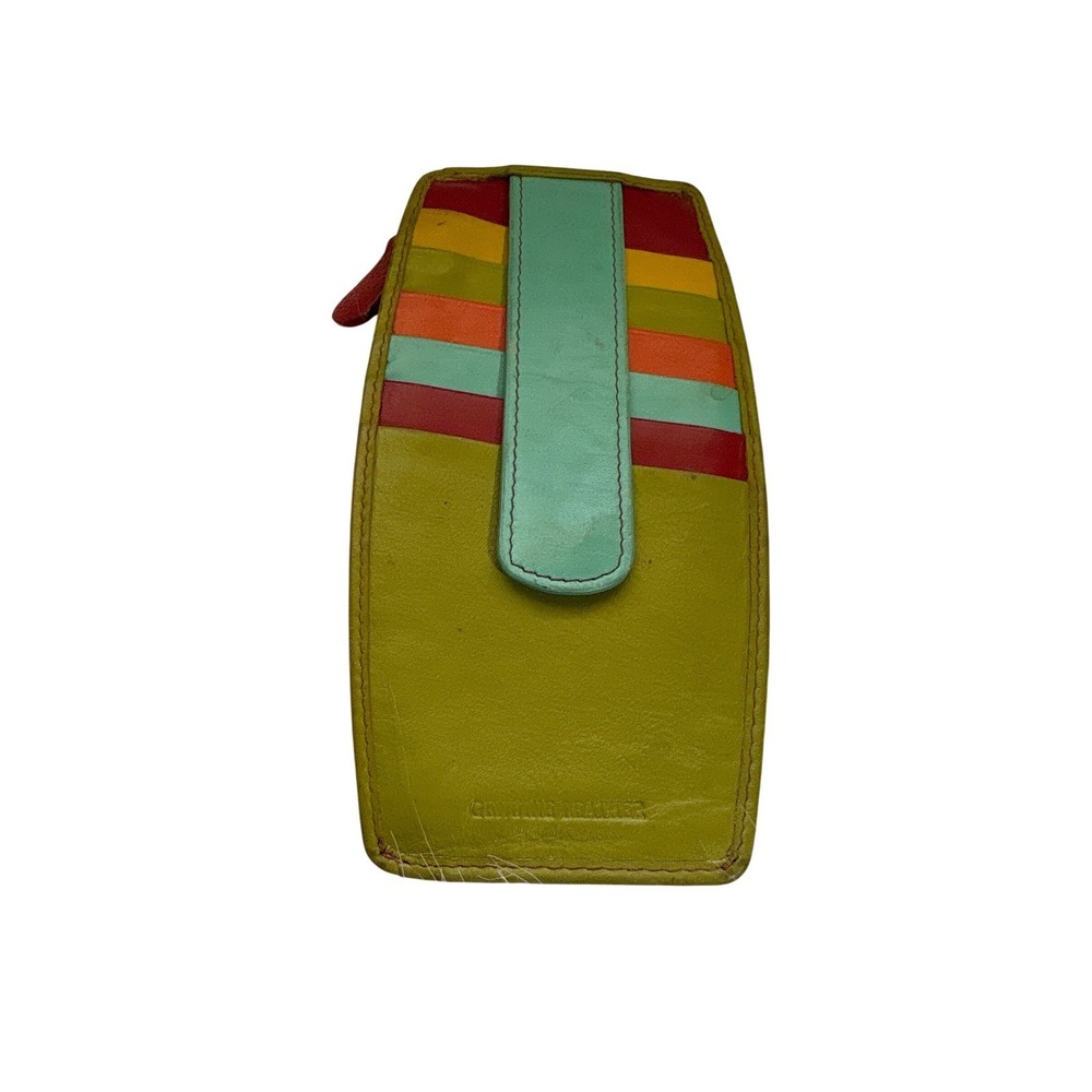 Colorful Leather Coin Purse Card Holder Wallet Y2k Indie Genuine Leather